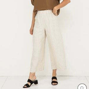 Elizabeth Suzann Florence Pant in Midweight Linen - Flax / S / Short